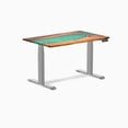 thumbnail image 1 of Desky Bureau Assis-Debout en Bois Dur à Double Résine - Noyer Naturel Rivière Émeraude / 48 x 30 Pouces / Gris, 1 of 10
