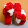 thumbnail image 4 of Coofit Cross Band Slippers Plush: Non-skid Fluffy Slippers Open Toe Slippers for Women, 4 of 4