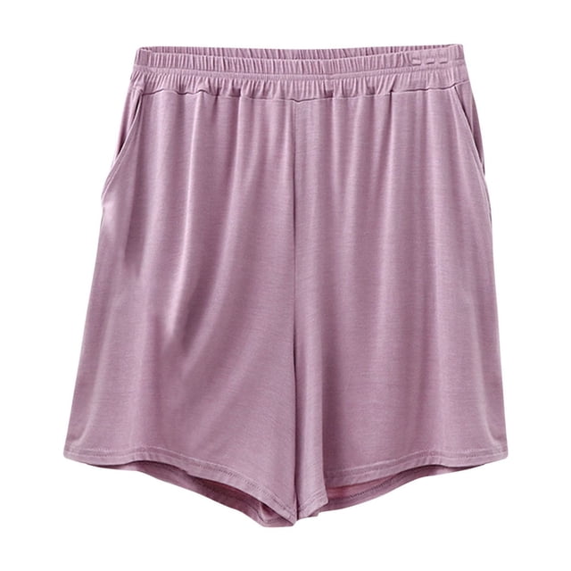 AherBiu Shorts Grande Taille pour Femmes, Pyjama Taille Haute, Shorts à Jambes Larges, Bas de Pyjama Confortables et Doux, Shorts