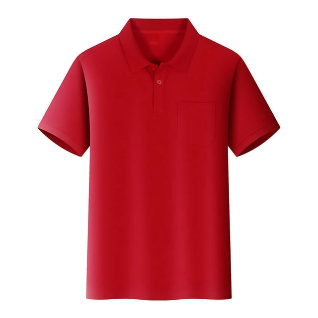 Chemise Polo pour Garçons Rouge Chemises d'Uniforme pour Garçons Chemise à Manches Courtes Chemise de Rugby Boutonnée Tenue pour Garçons 7-8 Ans