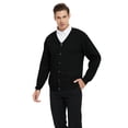 thumbnail image 3 of TOPTIE Cardigan pour Homme Coupe Décontractée Col en V Coton-Noir-P, 3 of 8