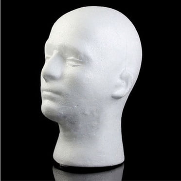 1 Pce Mannequin Mannequin Tête Perruque Présentoir Chapeau Support de Lunettes Homme en Mousse de Styromousse