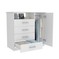 thumbnail image 2 of Tuhome Modern Engineered Wood White Peru Four Drawer Dresser, 2 of 15