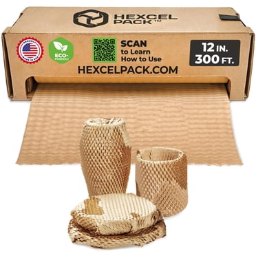 HexcelPack HexcelWrap Mini - Honeycomb Packing Paper, Eco-Friendly, Sustainable Paper Bubble Wrap for Shipping & Moving, Cushioned Packing Material i