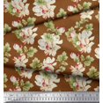thumbnail image 3 of Soimoi Poly Georgette Fabric Leaves & Magnolia Floral Decor Fabric Printed Yard 52 Inch Wide, 3 of 5