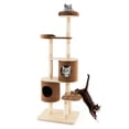 thumbnail image 1 of Costway 75" Multi-layer Wooden Cat Tree Indoor Tower Activity Play Center with 2 Condos, 1 of 10