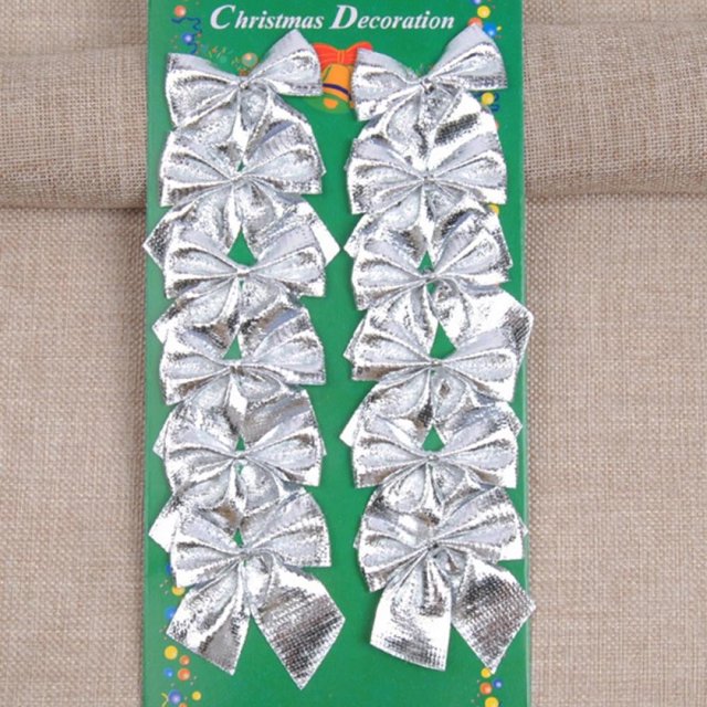 12Pcs Christmas Tree Ribbon Bow Ornaments for Holiday Decor Great Gift Christmas Decoration