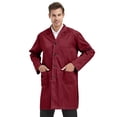 thumbnail image 1 of TOPTIE Unisex Scrubs Lab Coat Professional Doctor Uniform Workwear Long Sleeve Shop Coat-Burgundy-XL, 1 of 5
