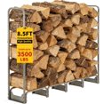 thumbnail image 2 of EastVita 8.5FT Indoor/Outdoor Steel Firewood Rack, Heavy Duty Log Storage, Silver, 2 of 7