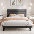 thumbnail image 1 of Amolife Full Bed Frame, Platform Bed Frame with Fabric Upholstered Headboard, Dark Grey, 1 of 7