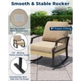thumbnail image 4 of AECOJOY Ensemble de Mobilier de Patio en Rotin Toutes Saisons 5 Places, Ensemble de Conversation Extérieur avec Fauteuils Berçants, Table Basse et Coussins Imperméables (Beige), 4 of 9