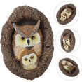 thumbnail image 4 of Tree Hanging Sculpture Owl Garden Statues Owl Decorative Statue Owl Tree Face, 4 of 5