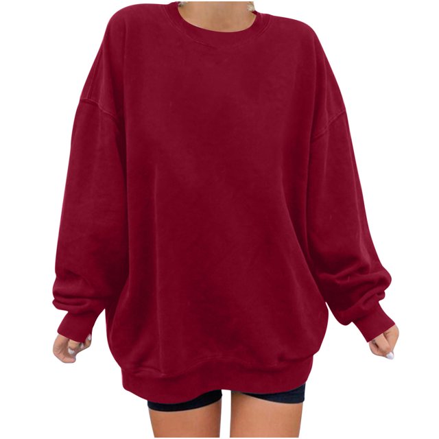 Penkiiy Chandail pour Femmes Mode Chandail Décontracté pour Femmes à Manches Longues à Col Rond Imprimé Hauts de Chandail pour Dames Blouse Vin Vêtements Y2K