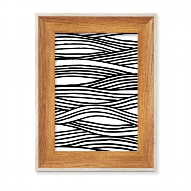 Woodcut Painting Line Wave Texture Desktop Wooden Photo Frame Display Picture Art Painting Multiple Sets