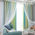 thumbnail image 4 of Mistaha 1 Pce Rideau Simple Dégradé à Étoiles Ajourées Double Couche Occultant Chambre Salon Rideau Isolant, 4 of 8