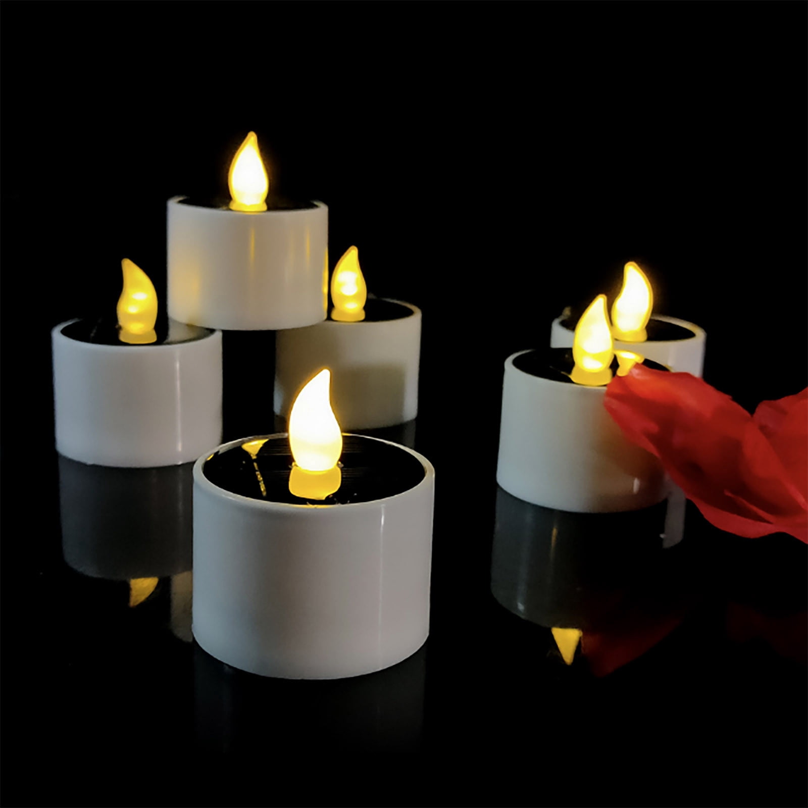 Up to 65% off Solar Powered Tea Light Candles: Lifelike Bright Flickering Holiday Gift Flameless Candles LED Electric Tea Lights For Season And Holiday Party Decoration