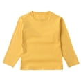 thumbnail image 1 of ZACPNCV T-Shirts à Manches Longues pour Filles, Col Rond pour Enfants, Hauts d'Automne et d'Hiver, T-Shirts Basiques, Jaune, 5-6 Ans, 1 of 8