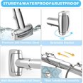 thumbnail image 2 of Curved Shower Curtain Rod- Adjustable Shower Curtain Rod 38-72 Inches, Rust Proof Stainless Steel Curved Shower Curtain Rods for Bathroom, Bathtub, Shower Stall, Need to Drill, Silver, 2 of 8