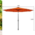 thumbnail image 3 of Costway Parasol Solaire de Patio 10 Pi, Parasol de Marché à DEL, Acier Inclinable avec Manivelle, Extérieur, Orange, Neuf, 3 of 10