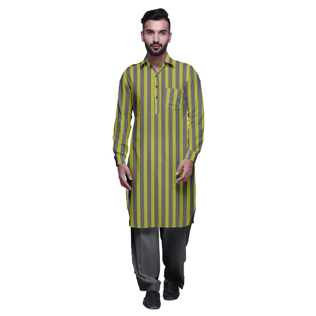 Atasi Kurta Pathani Classique à Col pour Garçons Chemise en Rayonne à Poche avant