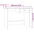 thumbnail image 4 of vidaXL Desk Concrete Grey 100x50x76 cm Engineered Wood, 4 of 5