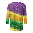 thumbnail image 5 of Penkiiy Blouse de Carnaval Manches 3/4 Chemise de Printemps Tee Quotidien Imprimé Masque Blouse Mardi Gras Col Rond 2024 Tee Tunique Habillée m Multicolore, 5 of 5
