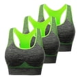 thumbnail image 1 of FAIWAD Women's 3 Pack Racerback Workout Tank Tops Basic No Underwire Athletic Stretch Padded Bralettes, 1 of 8