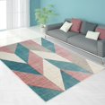 thumbnail image 1 of Ladole Rugs Blue Pink Turquoise Indoor Modern Area Rug Mat Carpet Runner for Living Bed room Entry way Patio Small Medium Large Non Slip Skid Size 3x5. 4x6 5 x 8 7 x 10, 9 by 12 11 feet ft, 1 of 5