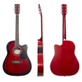 thumbnail image 2 of Jameson Guitars Full Size Thinline Acoustic Electric Guitar with Free Gig Bag Case & Picks Red Right Handed, 2 of 5