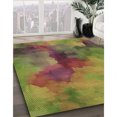 thumbnail image 3 of Ahgly Company Tapis d'Intérieur Lavable en Machine Carré Transitionnel Brun Doré Foncé, 8 Pieds Carré, 3 of 7