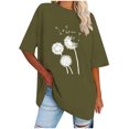 thumbnail image 1 of Blouses pour Femmes T-Shirt Décontracté à Col Rond Imprimé pour Femmes Haut Ample à Manches Courtes Blouse, 1 of 1