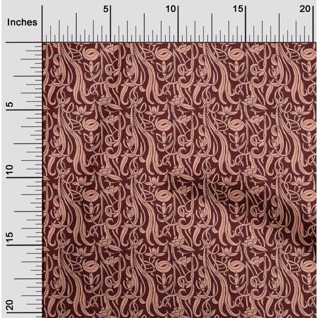 oneOone Coton Bio Voile Feuilles & Imprimé Floral BTY 42 Pouces de Large