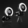 thumbnail image 3 of SenseiPhoto Webcam with Light and Microphone, Led Ring Light with Auto-Focus & 3 Level Brightness Power with Touch Control, 3 of 6
