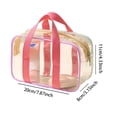 thumbnail image 2 of Clear Travel Toiletry Cosmetic Bag with Handle and Zipper for Portable Organizer Storage, 2 of 6