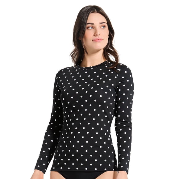 Krista Women's Full Coverage Floral Long Sleeve Rash Guard Swim Shirt