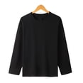 thumbnail image 2 of Yuyuzo Chandails en Molleton pour Femmes Manches Longues Col Rond Décontracté Confortable Automne Hiver Chandail Ample, 2 of 3