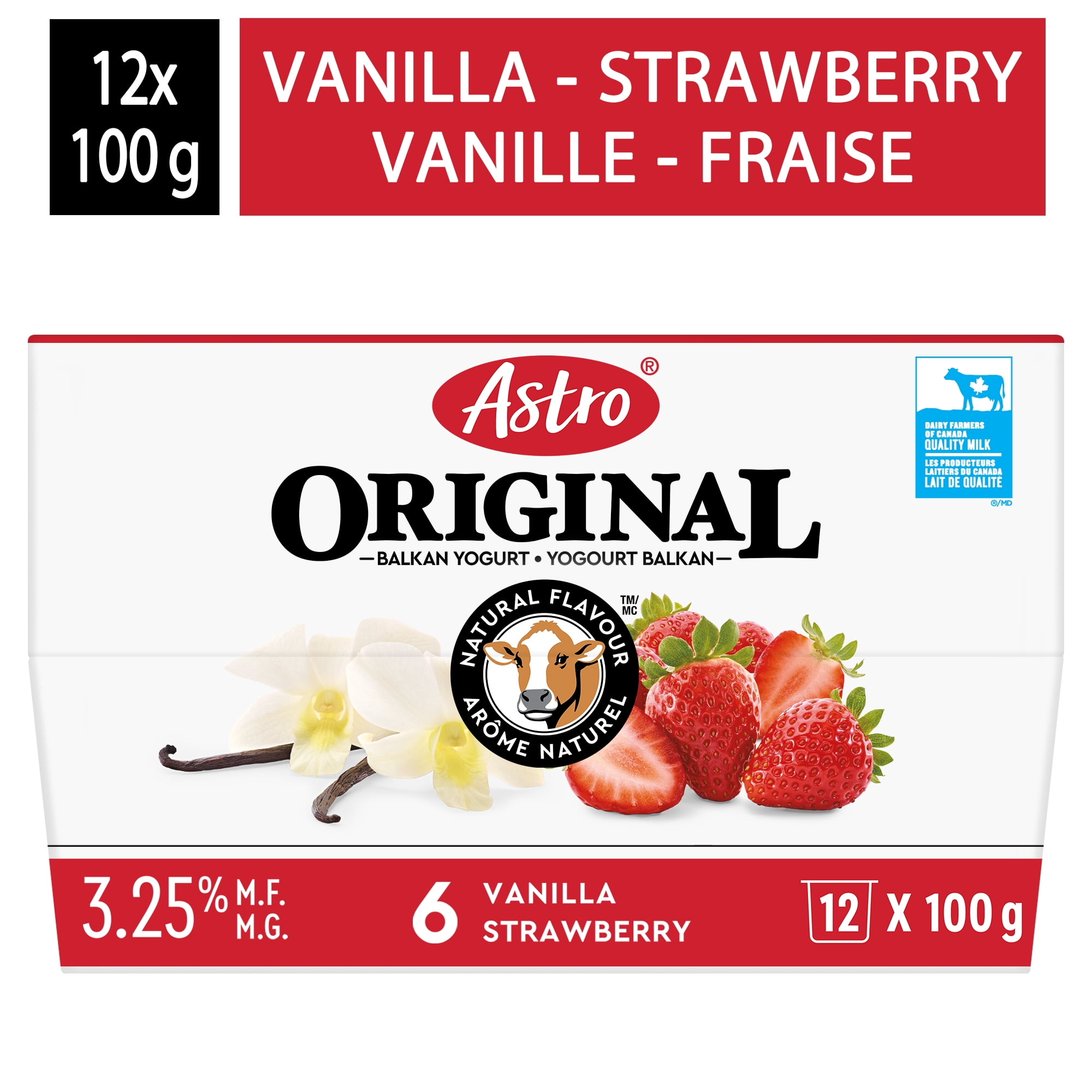 Astro Yogourt Crème à la vanille/Fraise Original de type Balkan 3,25 %