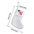 thumbnail image 3 of Fridja 8 Inch Mini Initial Christmas Stocking Monogram Embroidered Christmas Stocking White Knitted Small Christmas Stocking Decorations for Fireplace Mantle Christmas Wall, 3 of 5