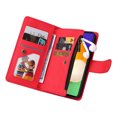 thumbnail image 5 of Case for Samsung Galaxy A52 5G Cover Zipper Pocket Wallet Case Magnetic Protective - Red, 5 of 5