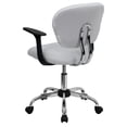 thumbnail image 2 of Mid-Back White Mesh Padded Swivel Task Chair with Chrome Base and Arms, 2 of 7