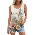 thumbnail image 2 of Gilets pour Femmes Nouveau Haut Décontracté Ample à Col Rond Plissé Imprimé Mode Hauts Décontractés pour Femmes, 2 of 6