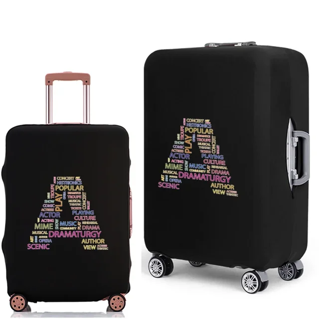 2022 Luggage Case Protective Cover Text 26 Letter Pattern Travel Elastic Duffle Luggage Dust Cover for 18-28 Inch Suitcase 8text A S