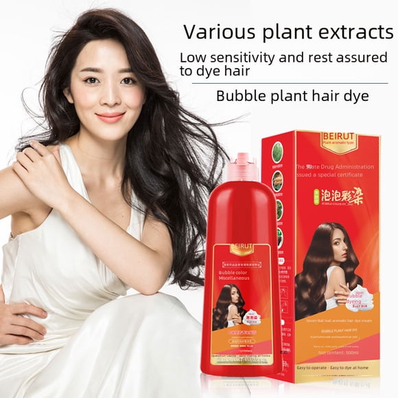 Plant-Infused Temporary Hair Dye in Chocolate Brown 500ml - Gentle Scalp Formula, Long-Lasting Vibrant Color, Easy Application for All Hair Types, Large Size for Multiple Uses, Non-Irritating &