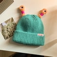 thumbnail image 5 of Knit Frog Beanie with Light Up Eyes & Antennas, Retractable LED Flashing Winter Hat for Streetwear, Funny Novelty Accessory, 5 of 5