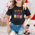thumbnail image 2 of MIASHUI T-Shirt Drôle pour Enfants Lapin Filles Garçons Pâques Manches Courtes Col Rond Tee, Noir, 4-5 Ans, 2 of 4