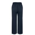 thumbnail image 4 of Women Casual Cotton Linen Drawstring Elastic Waist Long Wide Leg Pants, 4 of 6