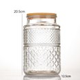 thumbnail image 4 of YAOMOBB Airtight Glass Jar Vintage Pattern Glass Storage Jar Bamboo Lid Large Capacity Kitchen Storage Container Good Sealing, 4 of 7