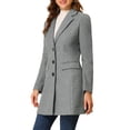 thumbnail image 4 of INSPIRE CHIC Women's Coat Solid Color Notched Lapel Single Breasted Winter Peacoat Light Grey S, 4 of 6