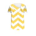 thumbnail image 4 of FAIWAD Women Summer Tops Short Sleeve Irregular V Neck Button T-Shirts Geometric Color Block Print Tees Blouses, 4 of 5