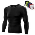 thumbnail image 3 of Men Compression Base Layer Tight Long Sleeve Tops T-Shirt for Sports Fitness Training Running Exercise, 3 of 5